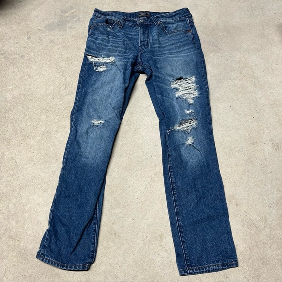 Abercrombie & Fitch Ames Slim Boyfriend Jeans Denim Distressed Size 25/0 - Picture 1 of 5